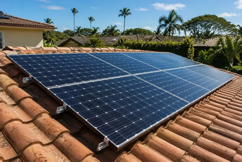 Installation de panneaux solaires à Petite-Forêt
